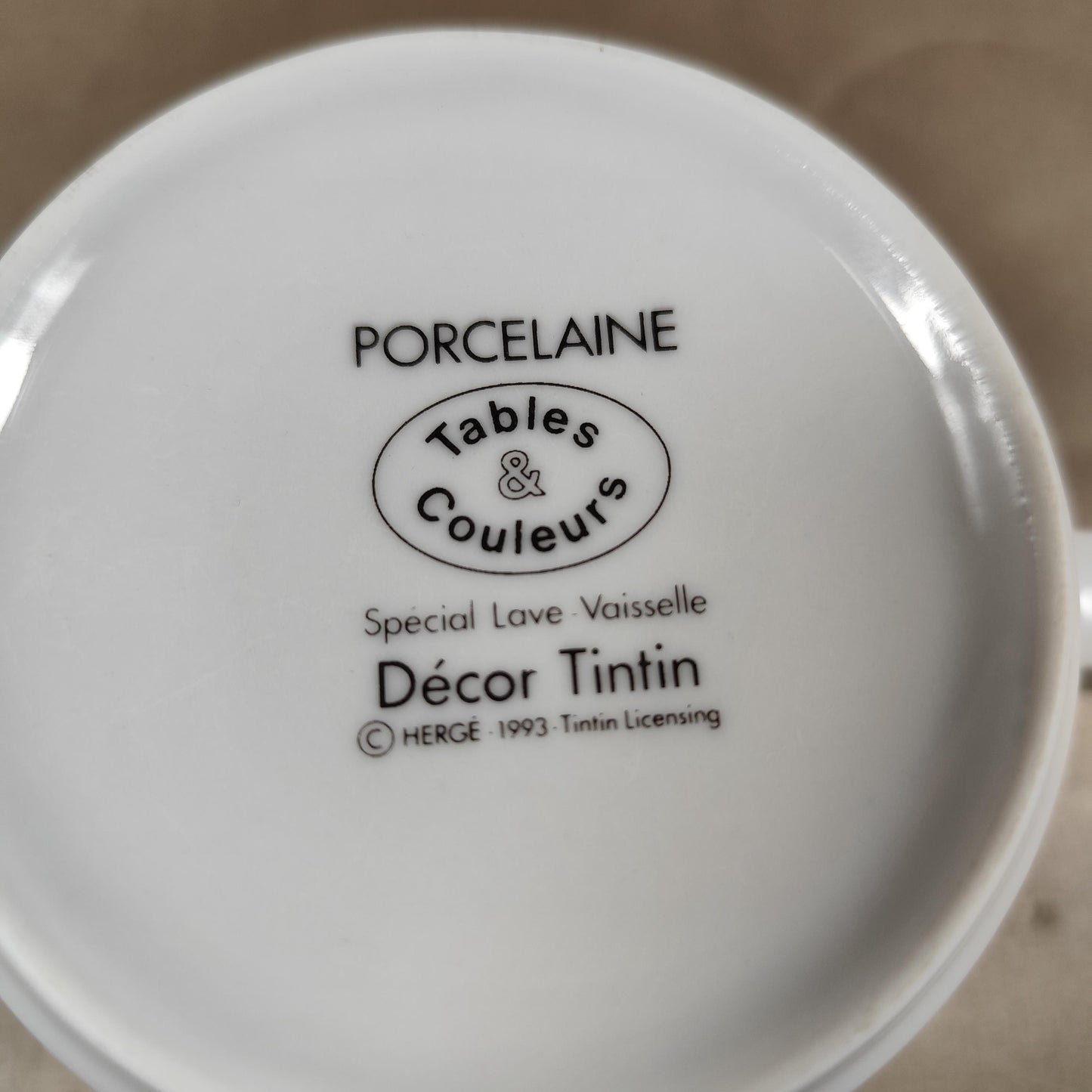Mug Tintin LOreille Cassée en porcelaine Décor Hergé 1993 Tables & Couleurs