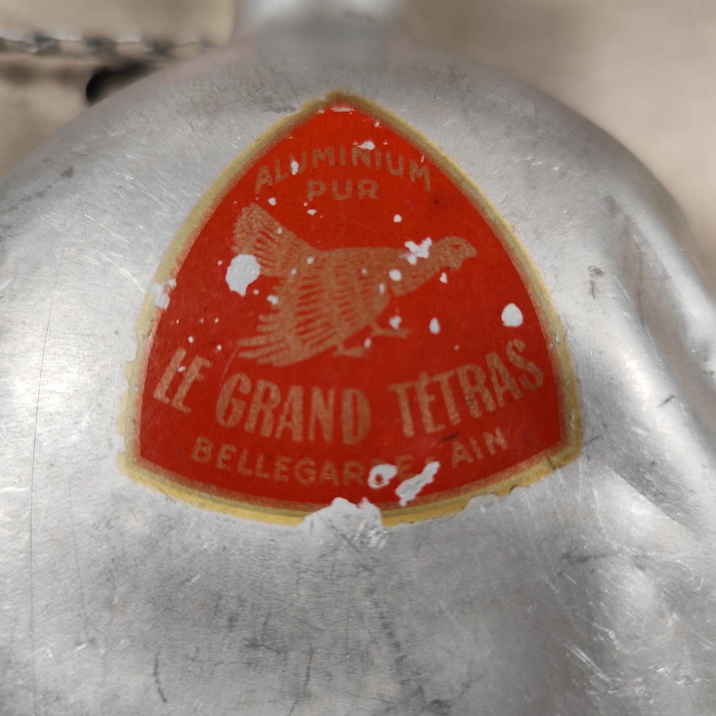 Gourde de randonnée vintage Le Grand Tétras en aluminium Bellegrade Ain Camping