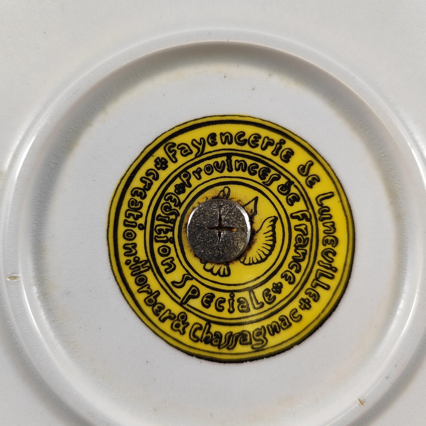 Plateau à fromage vintage Fayencerie de Lunéville carte Champagne Ardennes H. Chassagnac