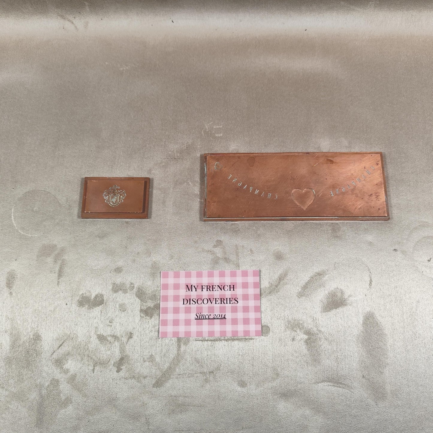 Matrices dimpression anciennes pour étiquettes de Champagne Plaques cuivre gravées