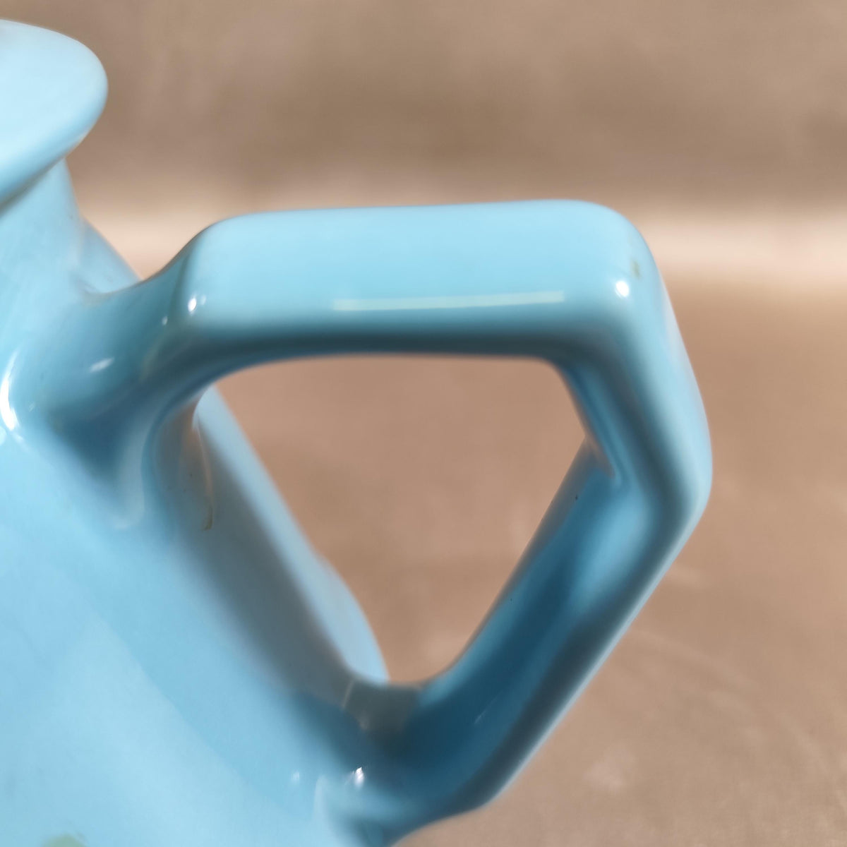 Théière vintage RIO turquoise  céramique émaillée design rétro