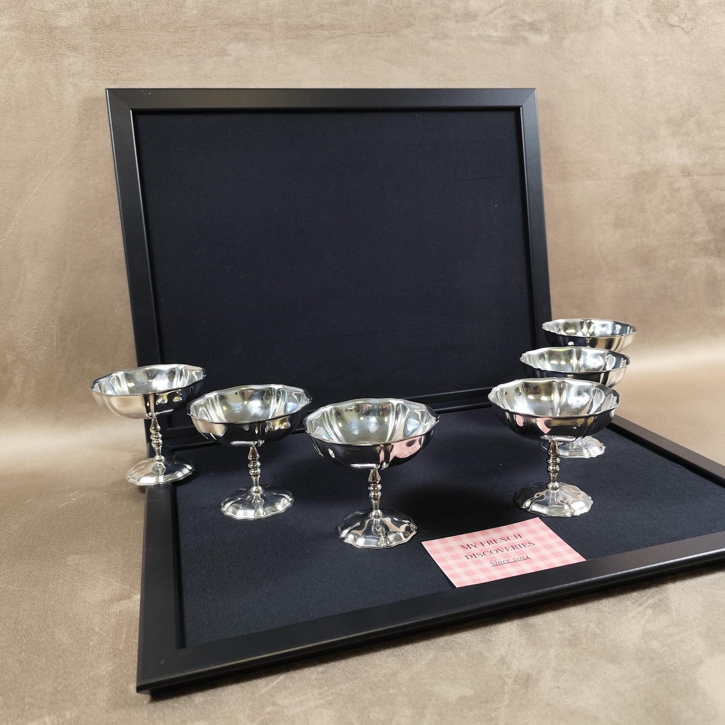 Lot de 6 coupes à glace vintage en inox Coupes dessert sur pied Art de la table