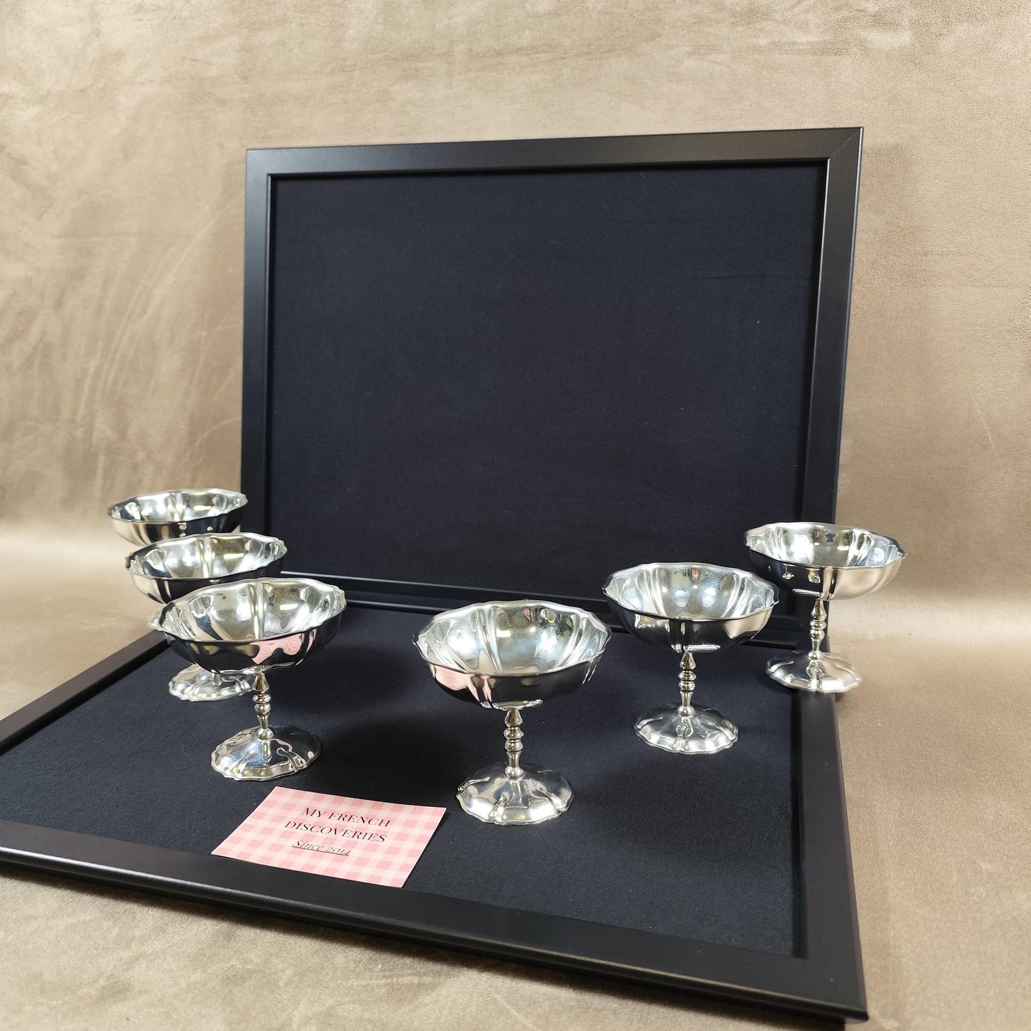 Lot de 6 coupes à glace vintage en inox Coupes dessert sur pied Art de la table