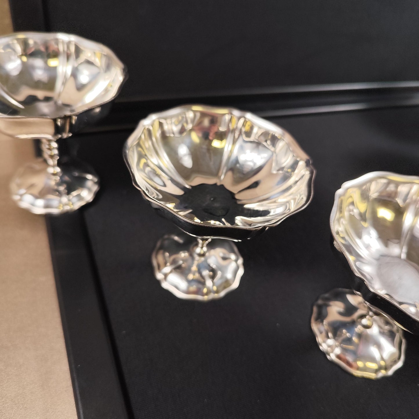 Lot de 6 coupes à glace vintage en inox Coupes dessert sur pied Art de la table