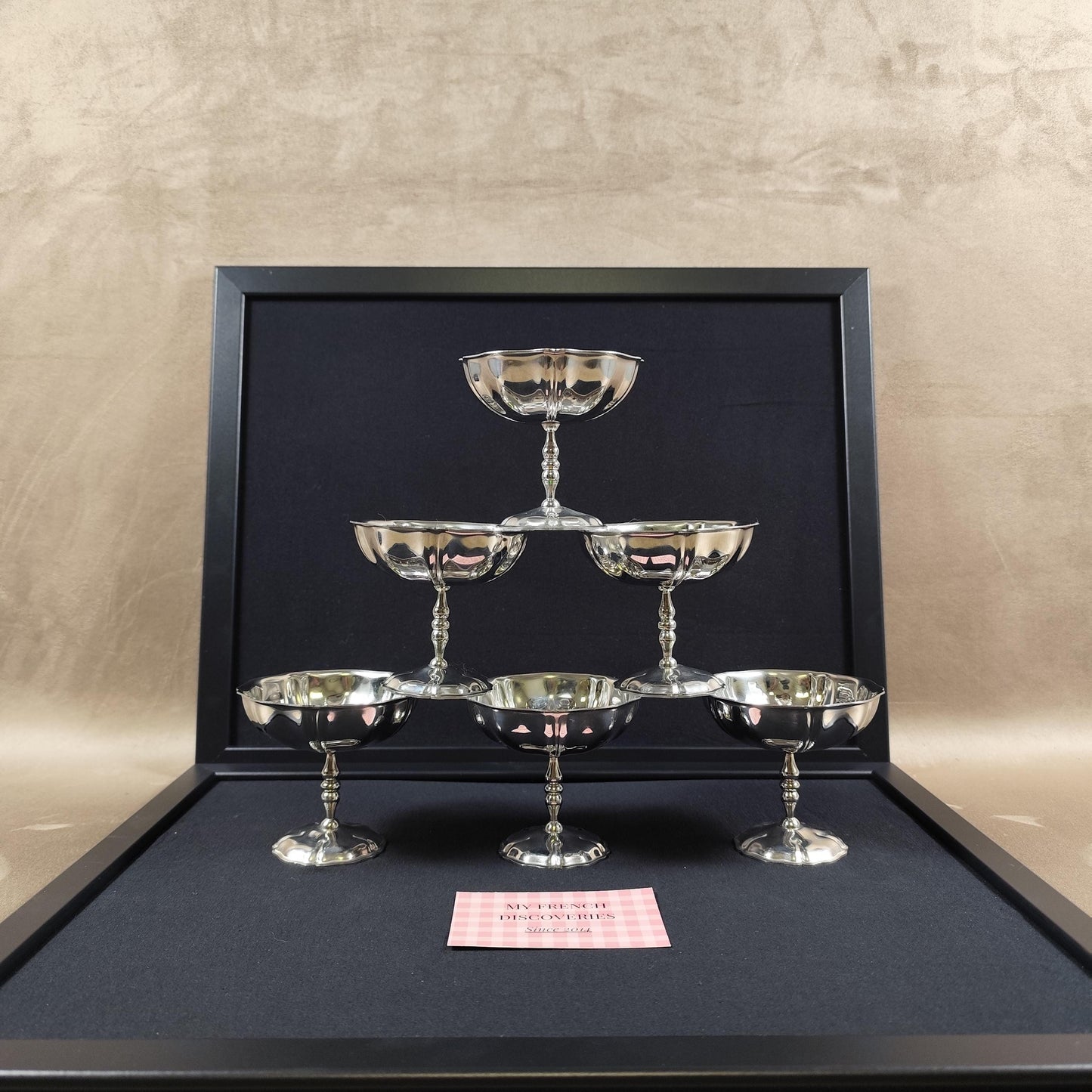 Lot de 6 coupes à glace vintage en inox Coupes dessert sur pied Art de la table