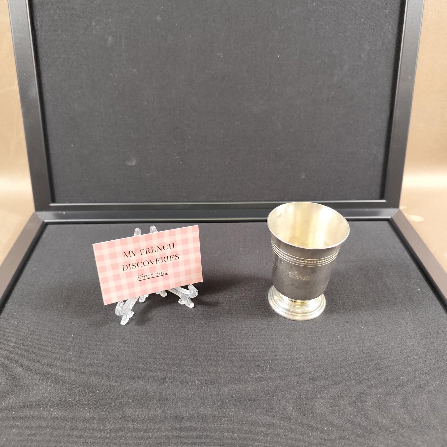 Timbale Christofle en métal argenté gravée Anaïs Gobelet enfant vintage