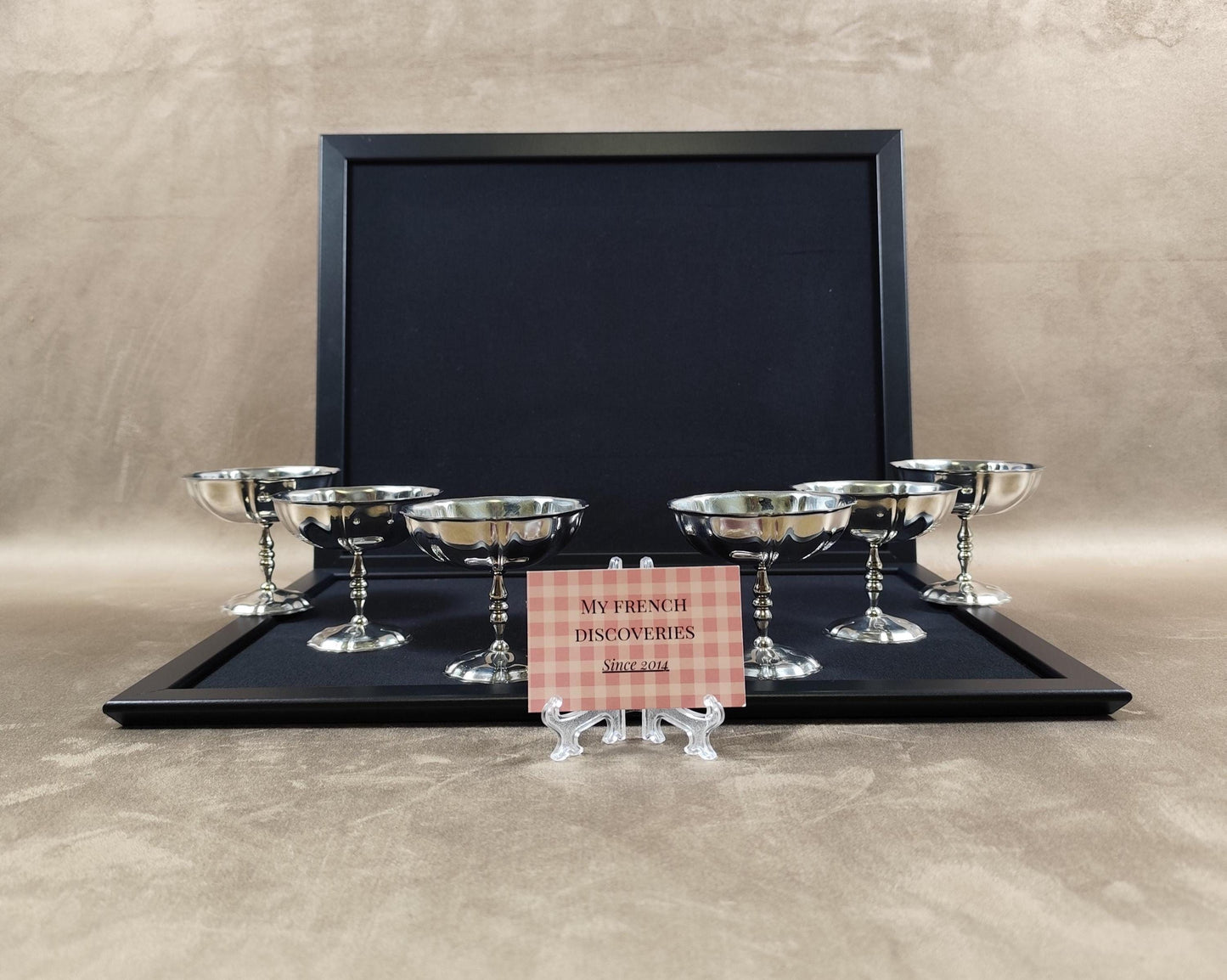 Lot de 6 coupes à glace vintage en inox Coupes dessert sur pied Art de la table