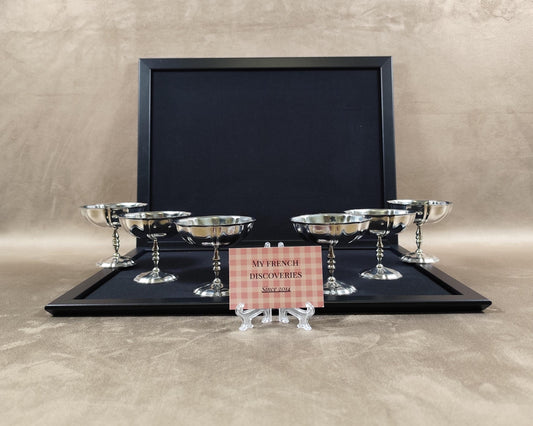 Lot de 6 coupes à glace vintage en inox Coupes dessert sur pied Art de la table