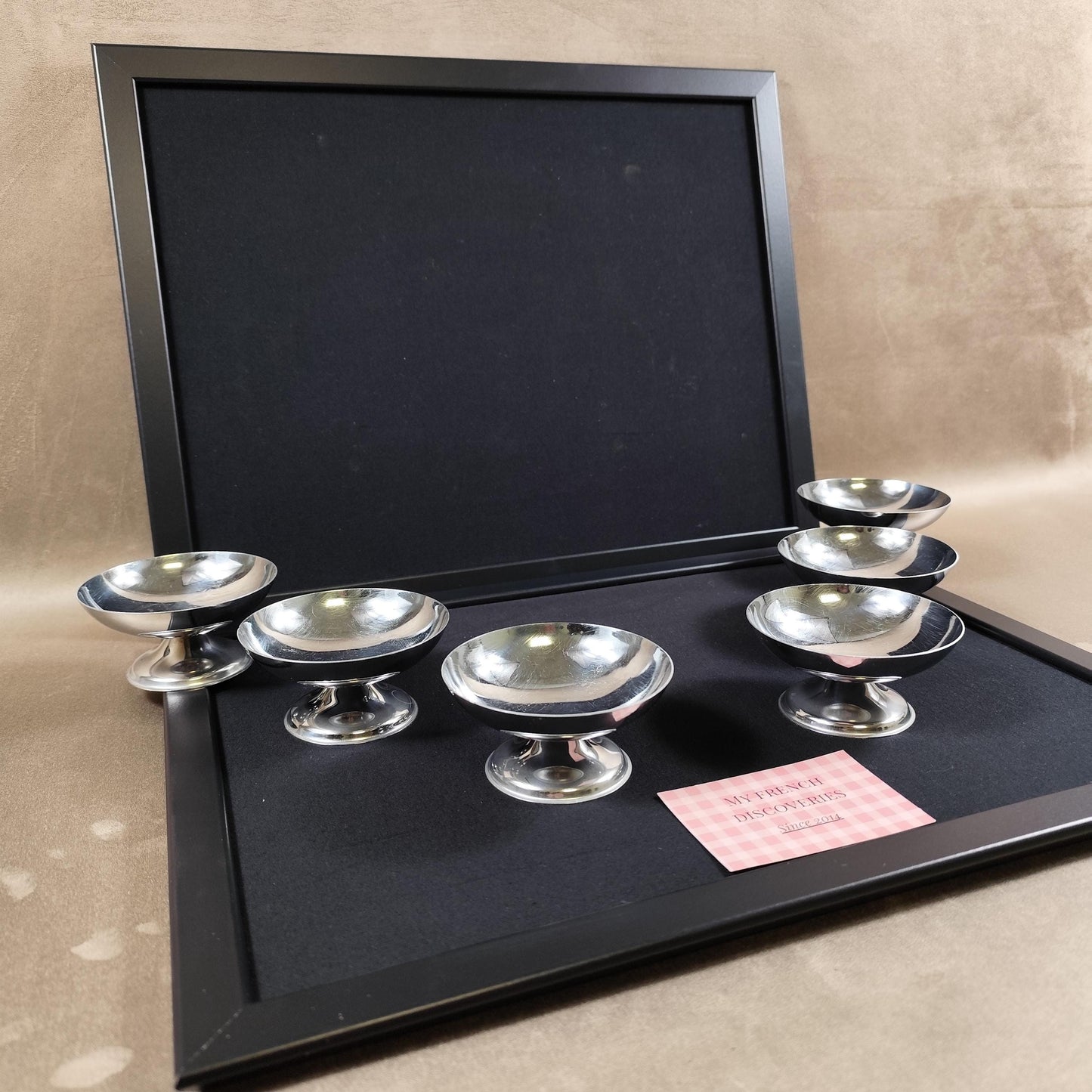 Lot de 6 coupes à glace Guy Degrenne en inox  Coupes dessert vintage  France