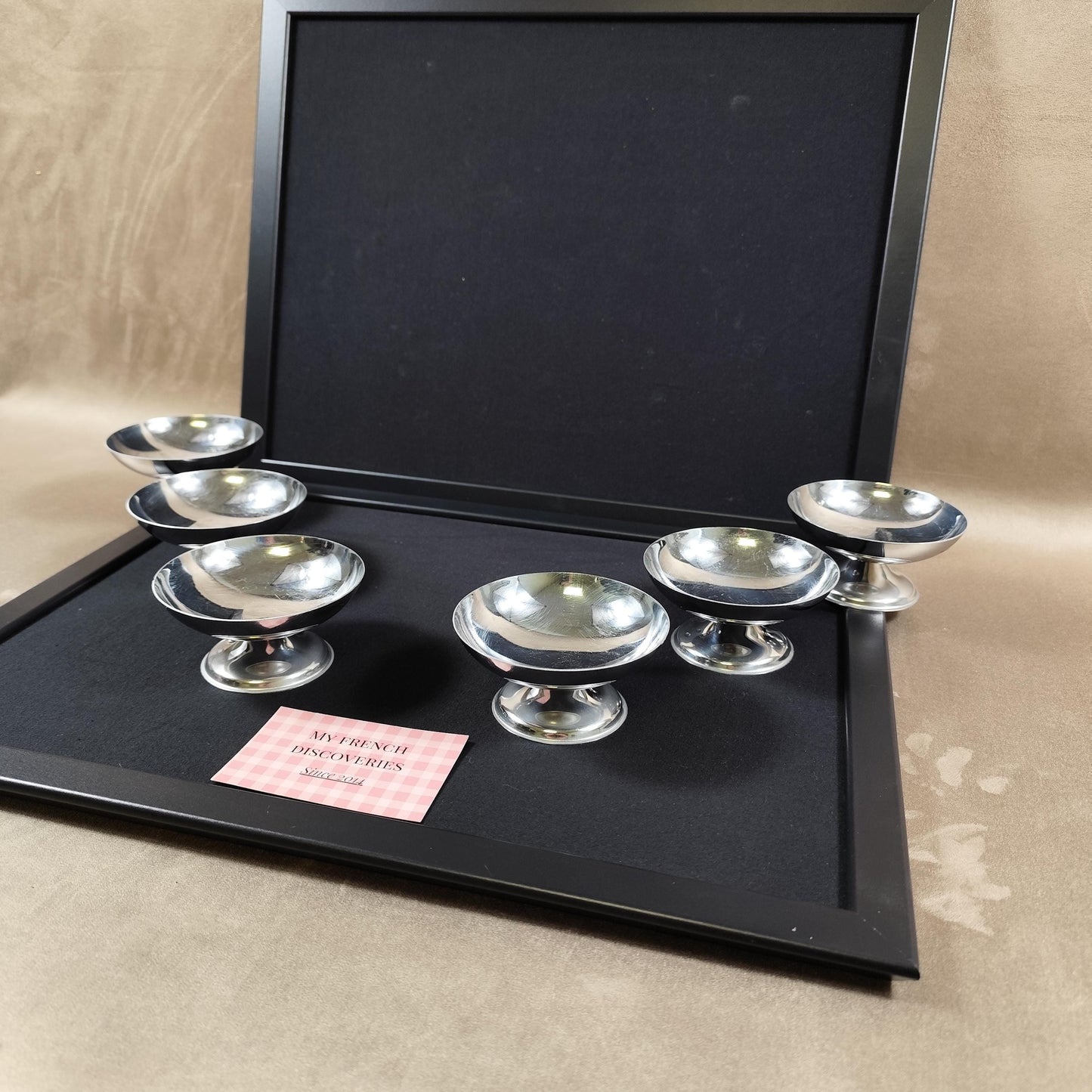 Lot de 6 coupes à glace Guy Degrenne en inox  Coupes dessert vintage  France