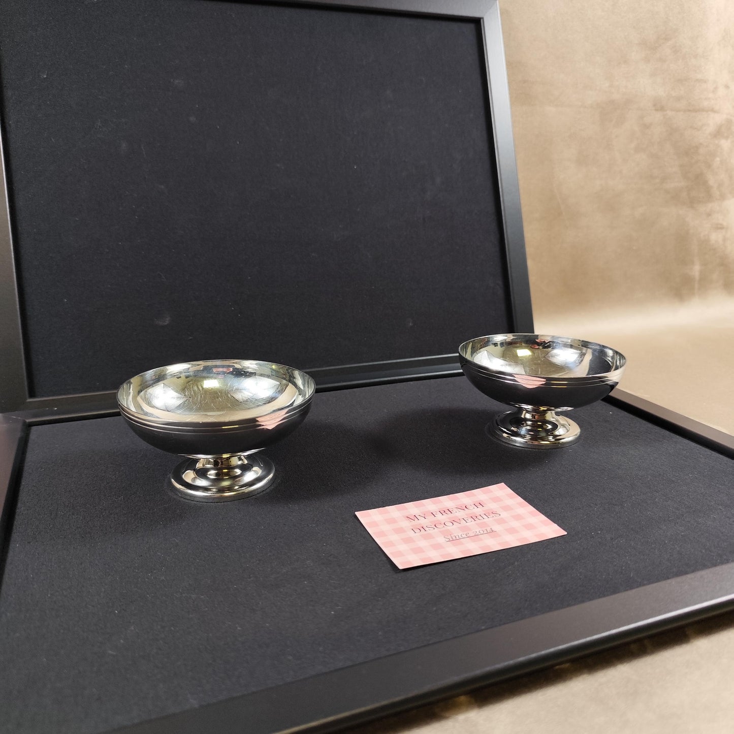 Paire de coupes à glace Létang Rémy en inox 18/10  Dessert bowls vintage