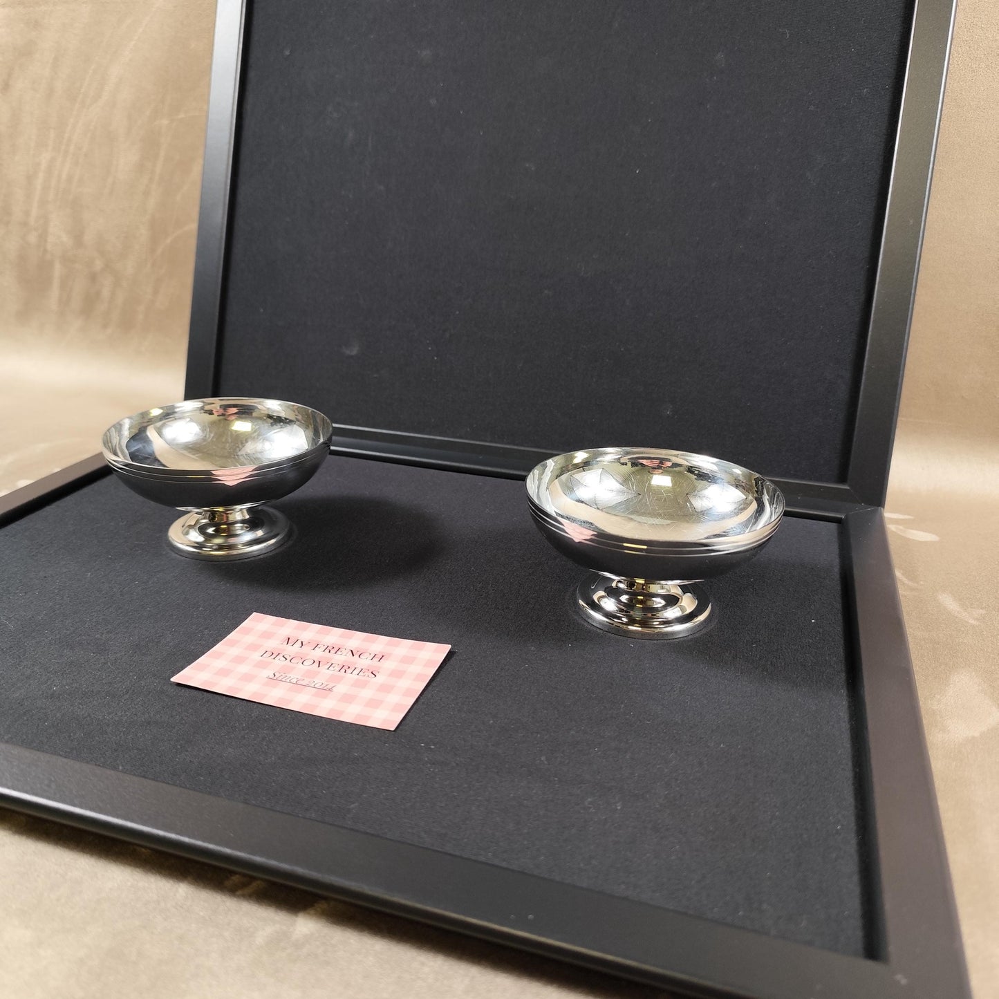 Paire de coupes à glace Létang Rémy en inox 18/10  Dessert bowls vintage