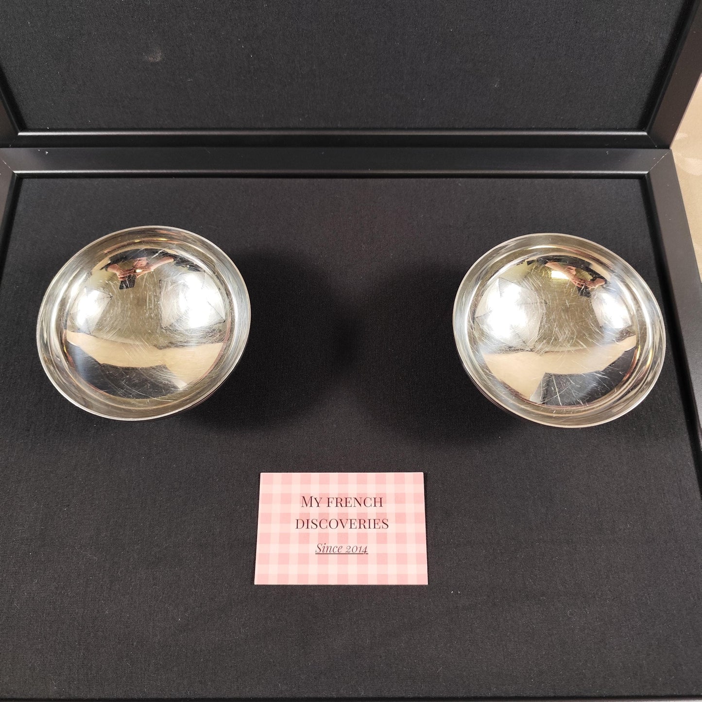 Paire de coupes à glace Létang Rémy en inox 18/10  Dessert bowls vintage