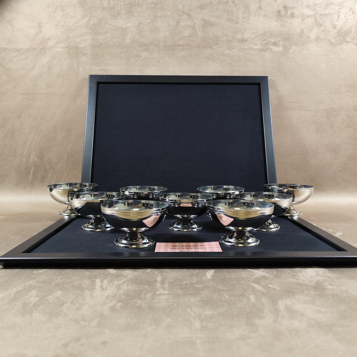 Ensemble de 9 coupes à glace Guy Degrenne inox 18-8 Coupes dessert vintage