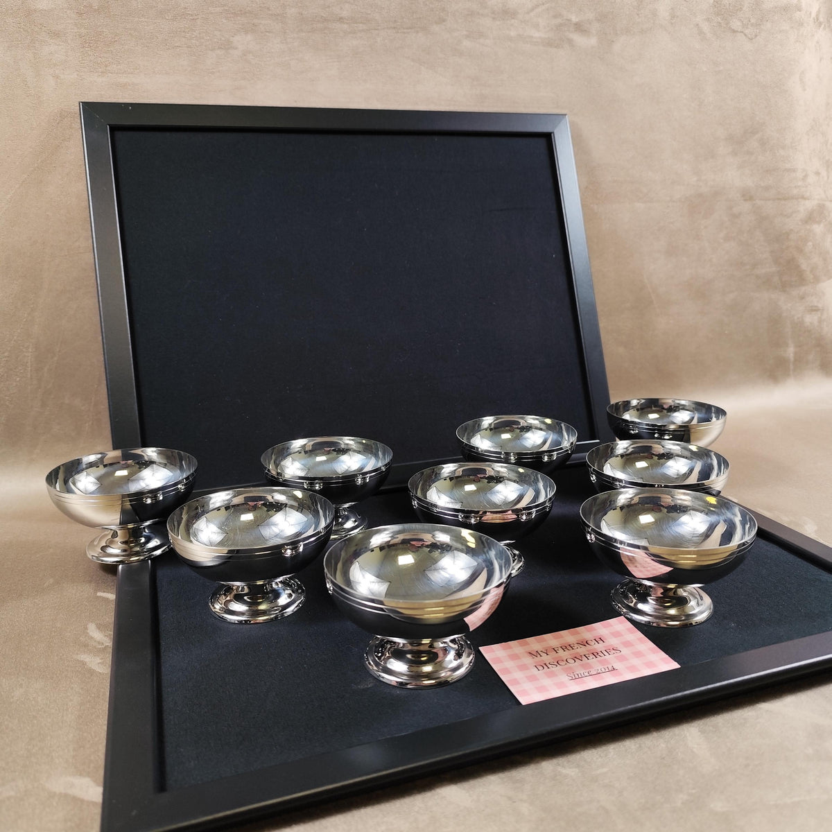 Ensemble de 9 coupes à glace Guy Degrenne inox 18-8 Coupes dessert vintage