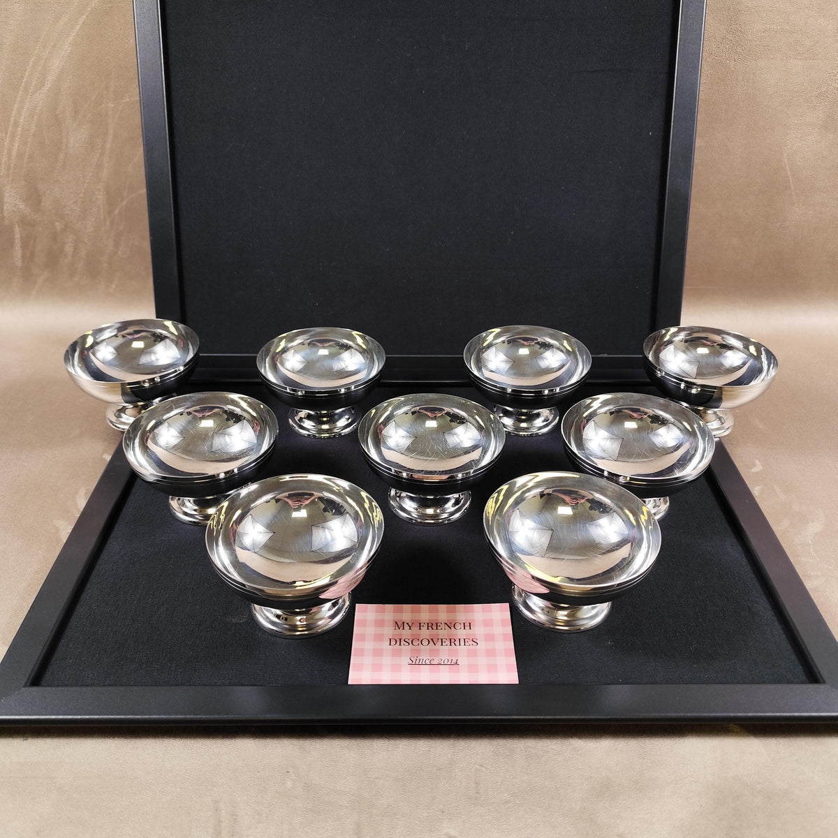 Ensemble de 9 coupes à glace Guy Degrenne inox 18-8 Coupes dessert vintage