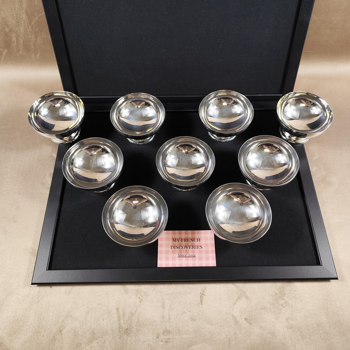 Ensemble de 9 coupes à glace Guy Degrenne inox 18-8 Coupes dessert vintage