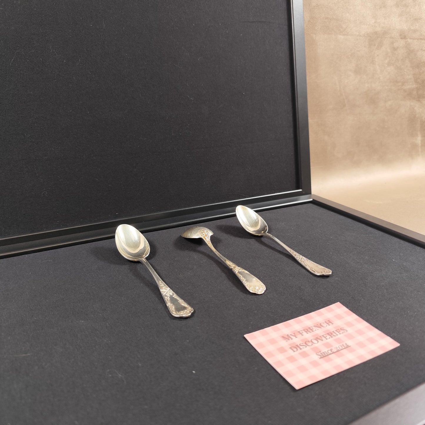 Lot de 3 petites cuillères en métal argenté Poinçon d'orfèvrerie France