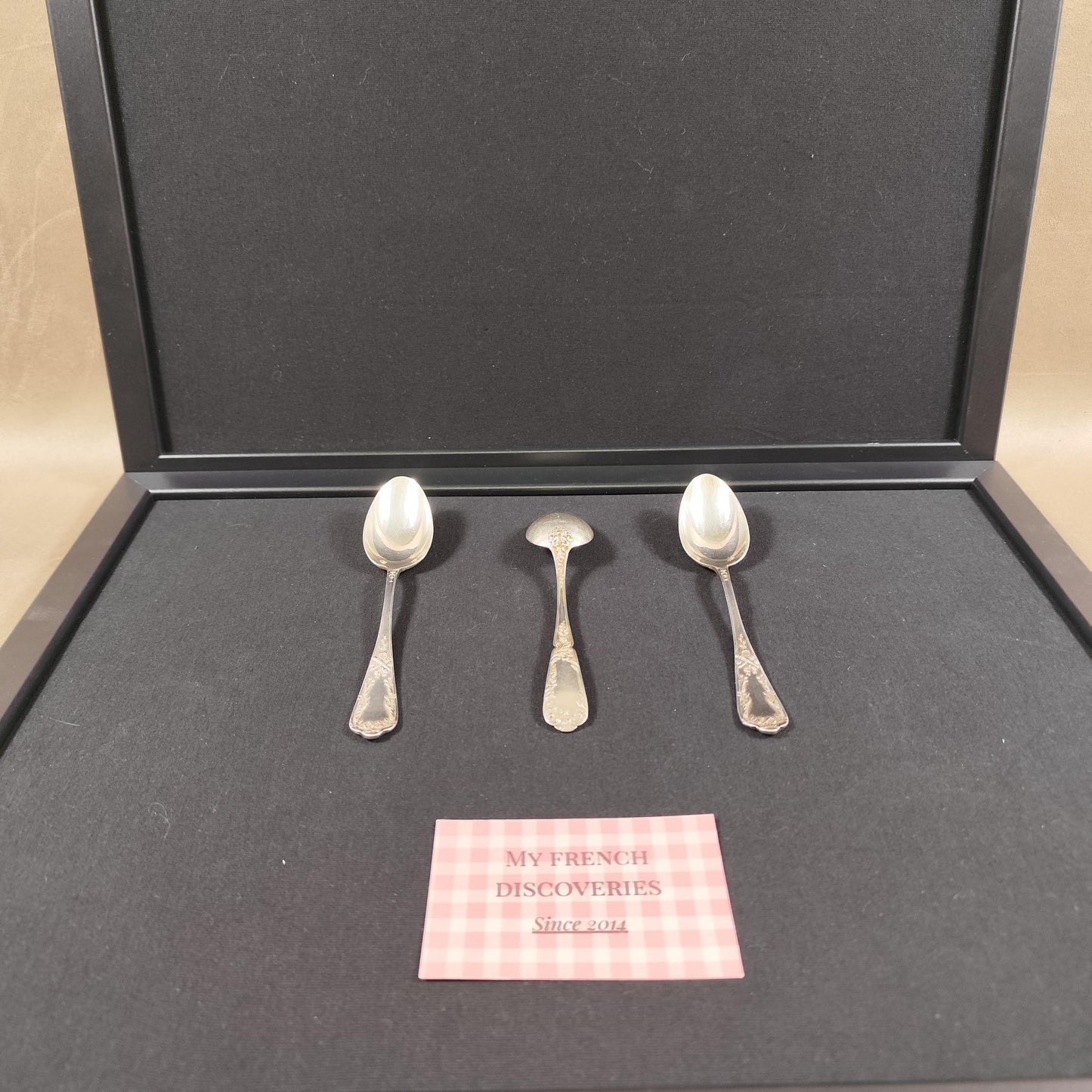 Lot de 3 petites cuillères en métal argenté Poinçon d'orfèvrerie France