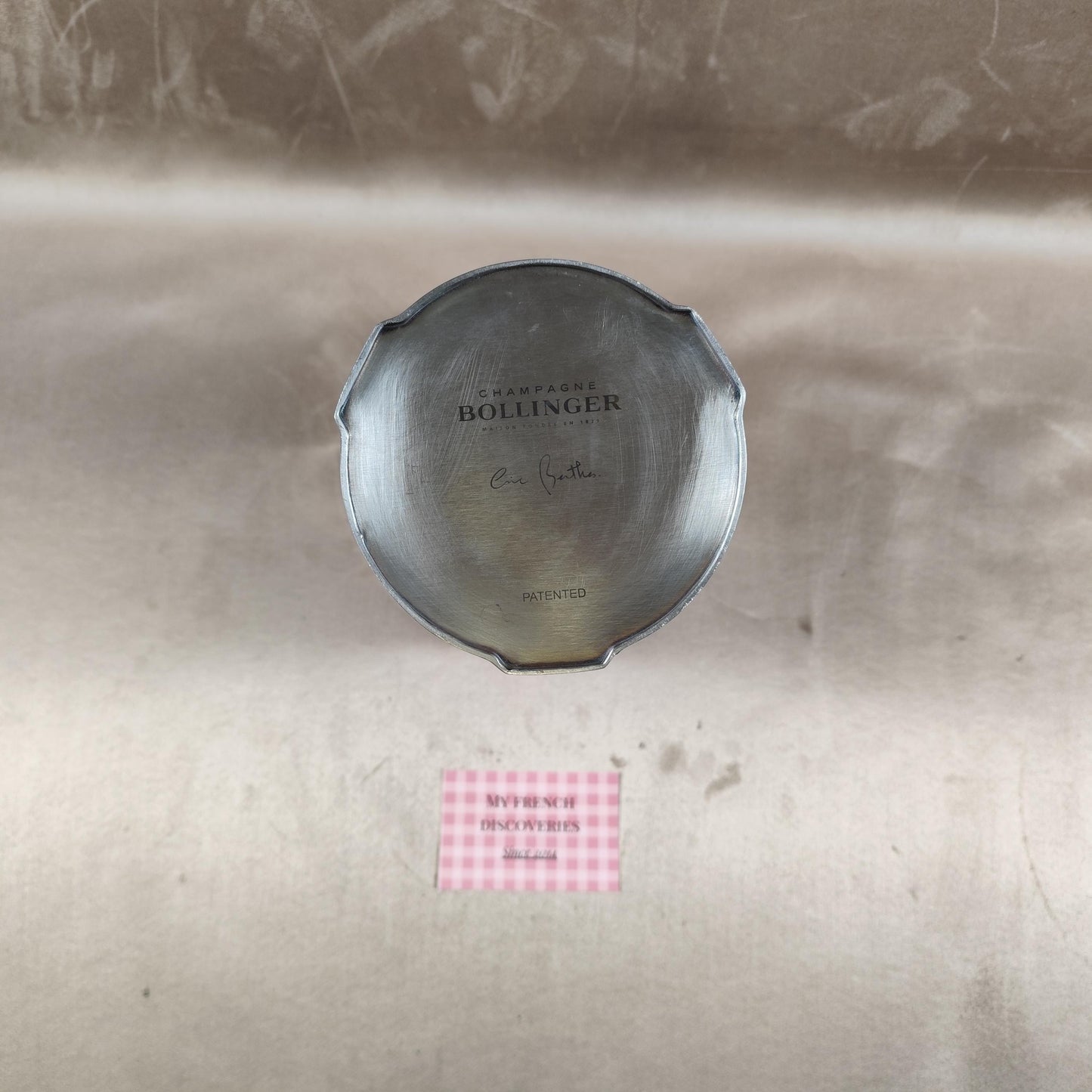 Seau à champagne Bollinger en aluminium Intérieur rouge Rafraîchisseur bouteille