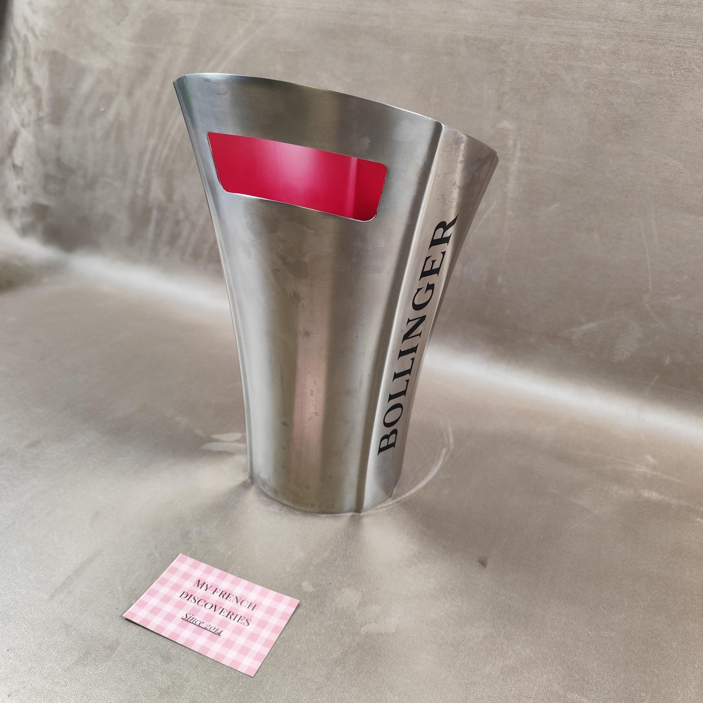 Seau à champagne Bollinger en aluminium Intérieur rouge Rafraîchisseur bouteille