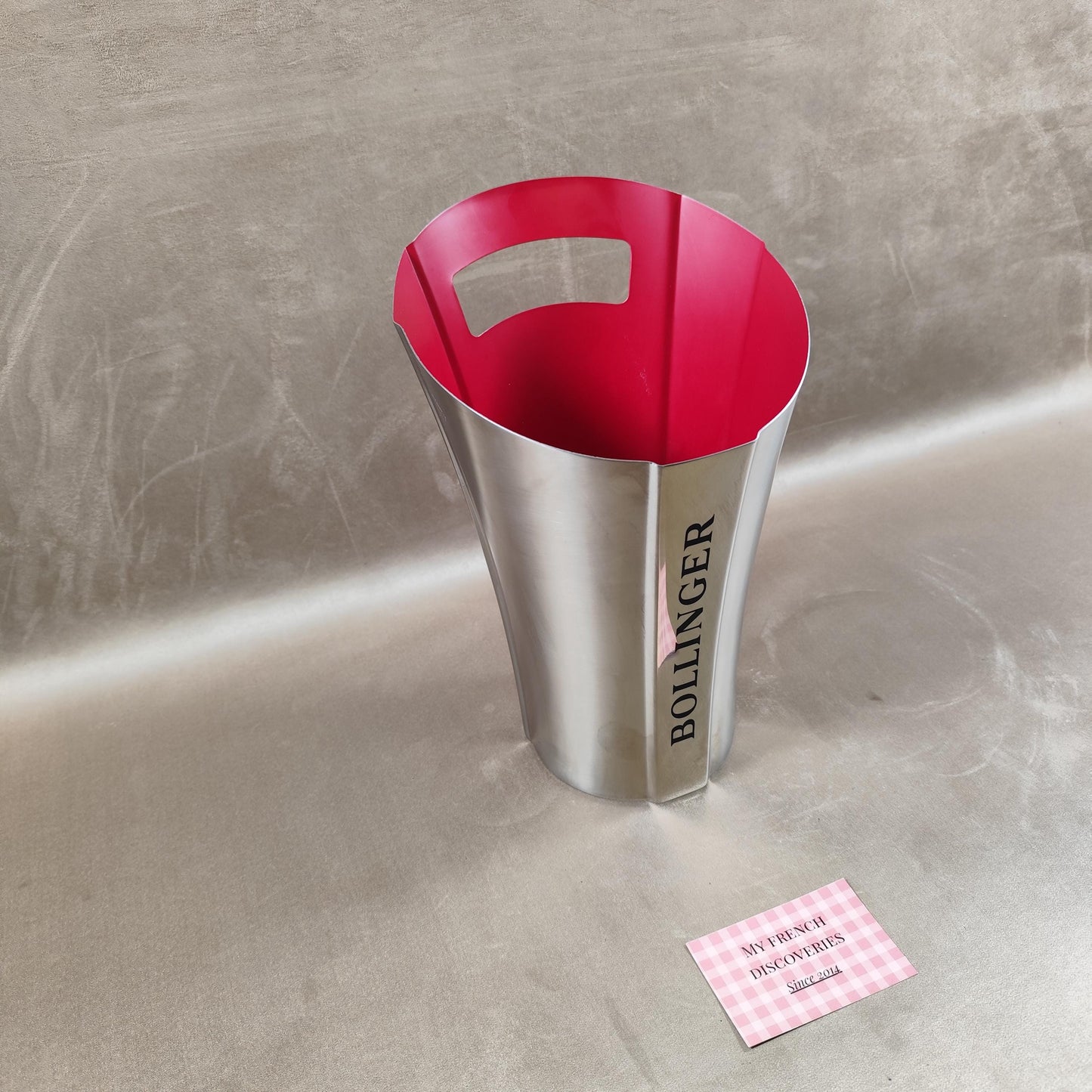 Seau à champagne Bollinger aluminium intérieur rouge Rafraîchisseur bouteille design