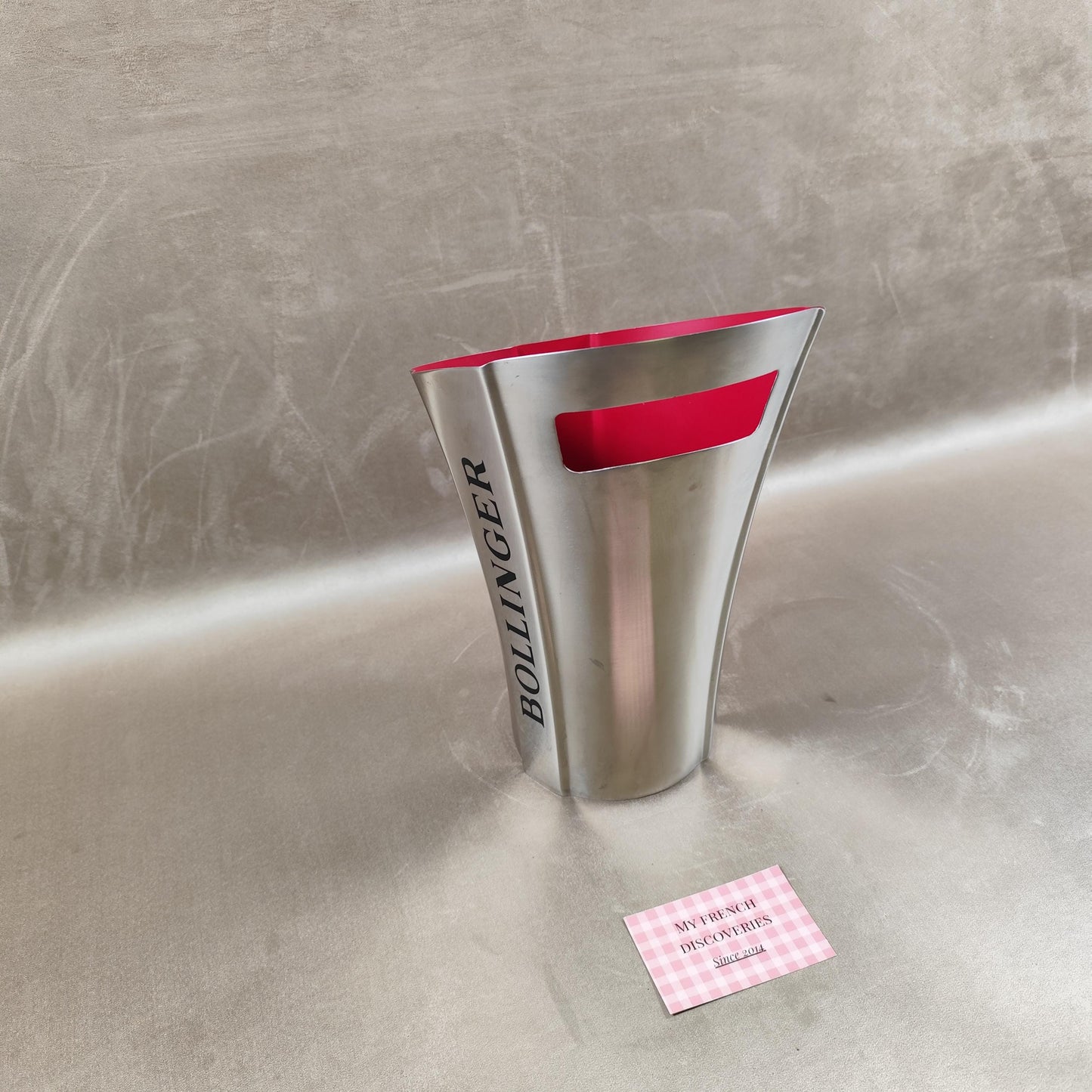 Seau à champagne Bollinger aluminium intérieur rouge Rafraîchisseur bouteille design