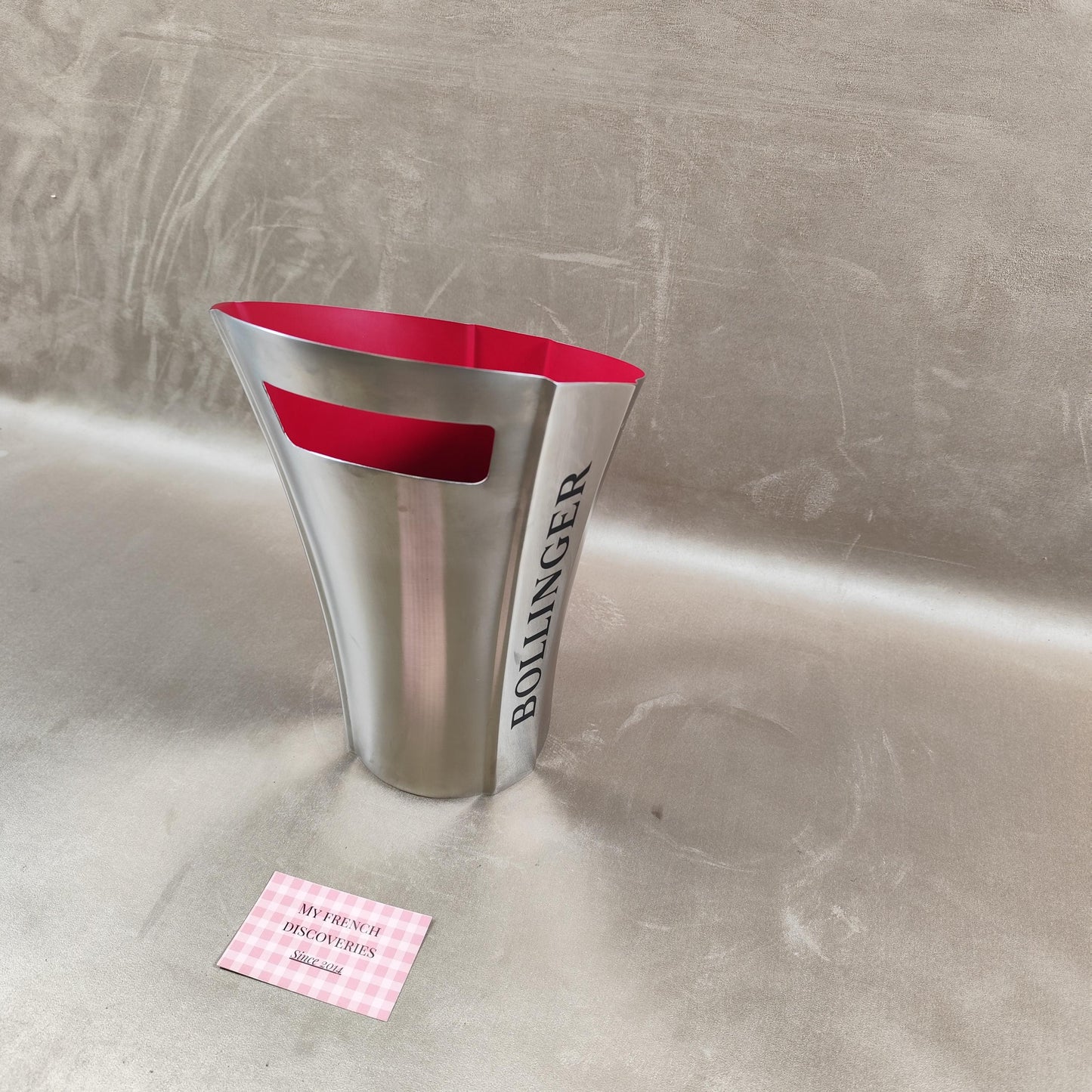 Seau à champagne Bollinger aluminium intérieur rouge Rafraîchisseur bouteille design