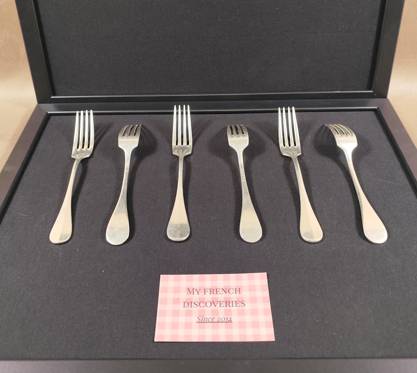 Lot de 6 fourchettes Christofle métal argenté Couverts vintage Table élégante