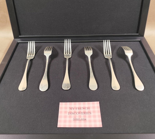 Lot de 6 fourchettes Christofle métal argenté Couverts vintage Table élégante
