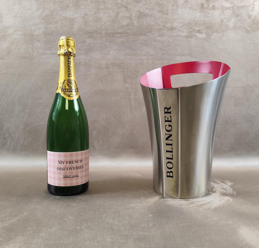 Seau à champagne Bollinger aluminium intérieur rouge Rafraîchisseur bouteille design