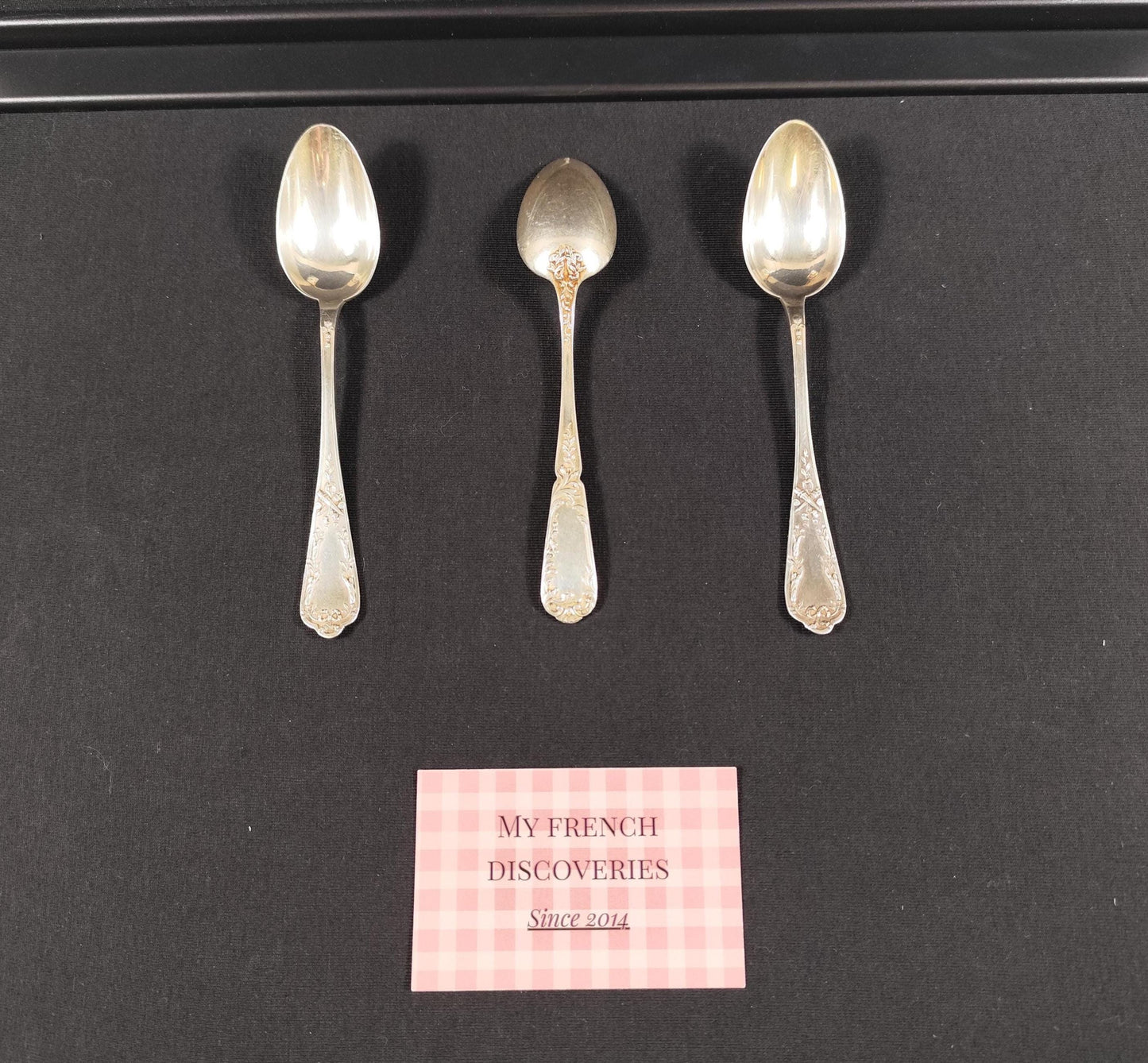 Lot de 3 petites cuillères en métal argenté Poinçon d'orfèvrerie France