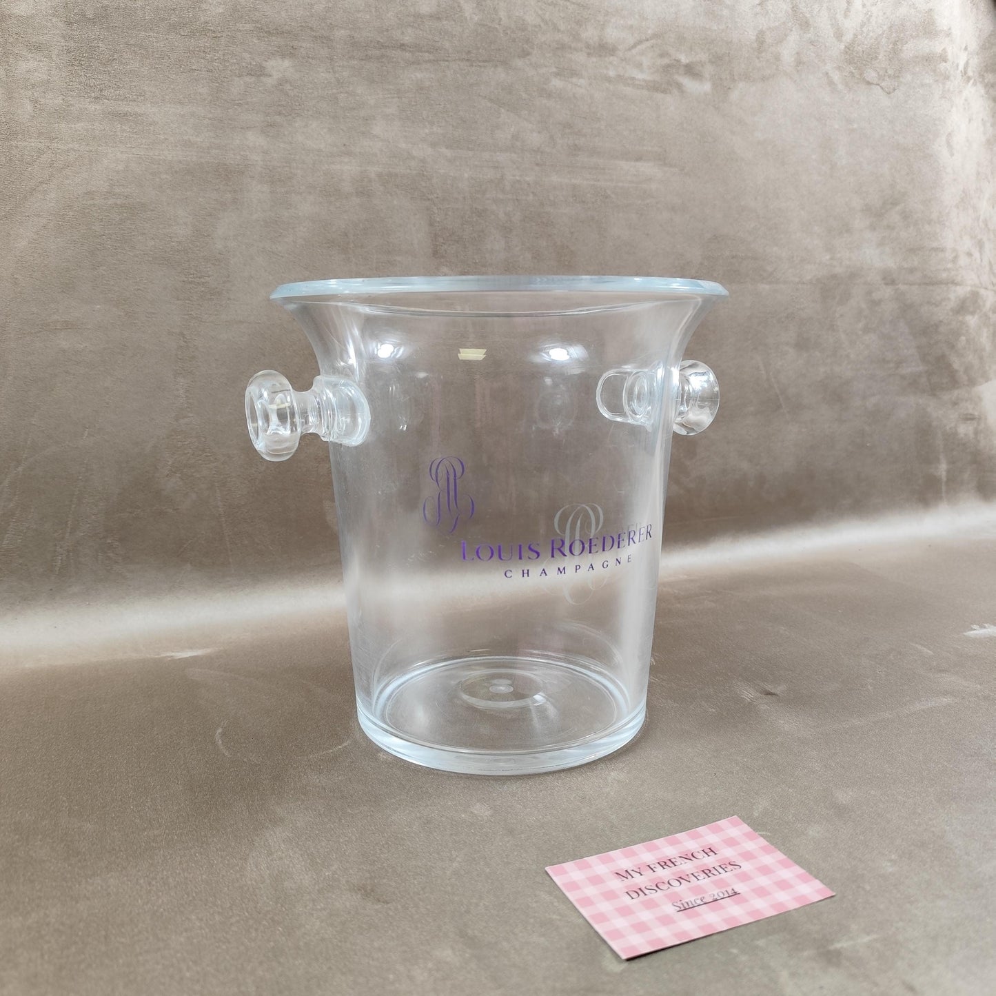Seau à champagne Louis Roederer en plastique transparent Seau à glace Cristal