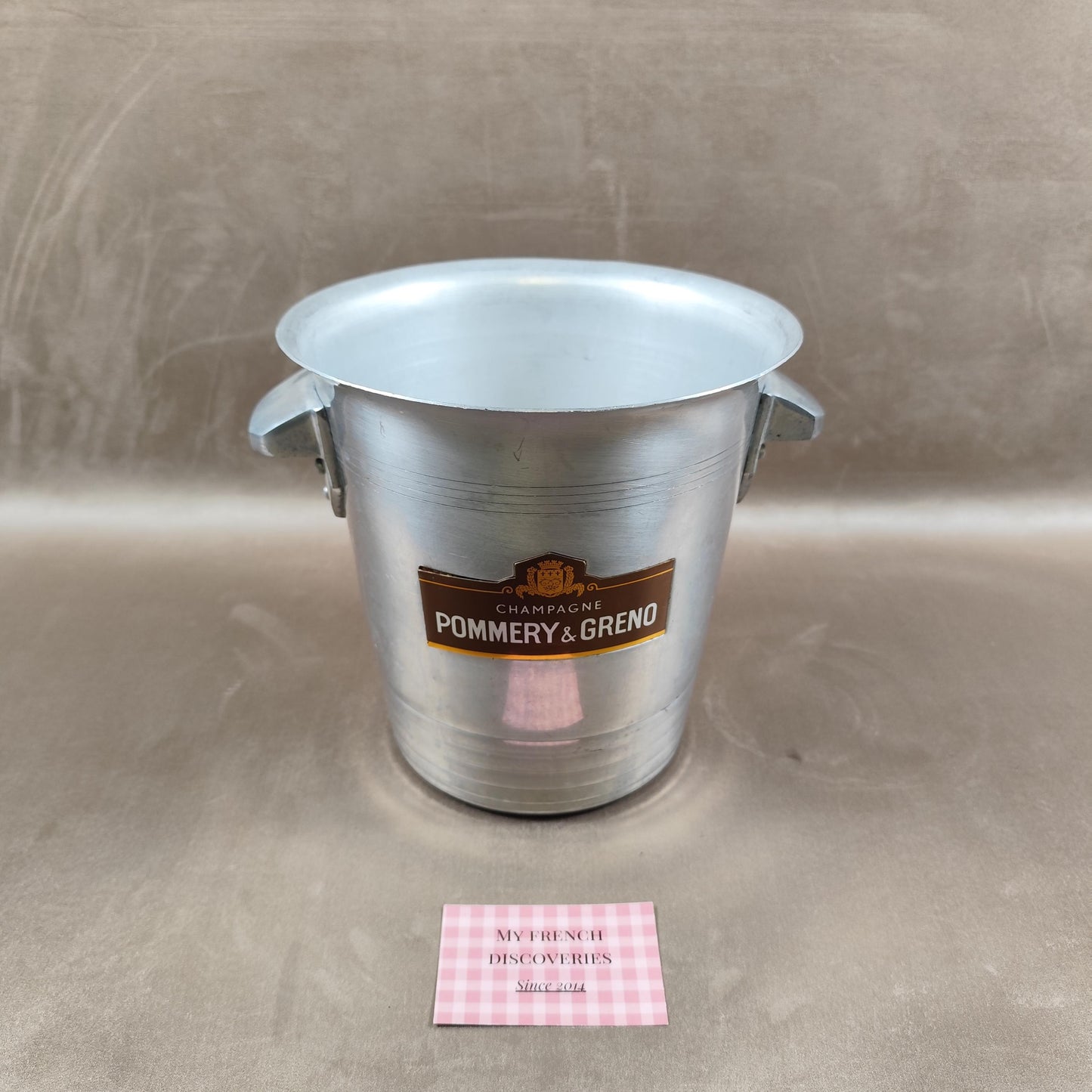 Seau à champagne Pommery & Greno en aluminium Seau à glace vintage