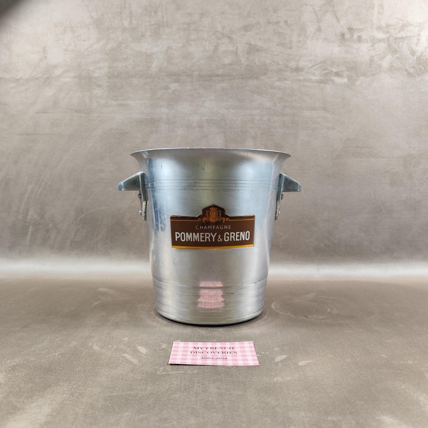 Seau à champagne Pommery & Greno en aluminium Seau à glace vintage