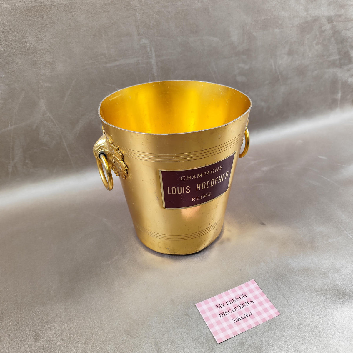 Seau à champagne Louis Roederer Reims doré Rafraîchisseur vintage