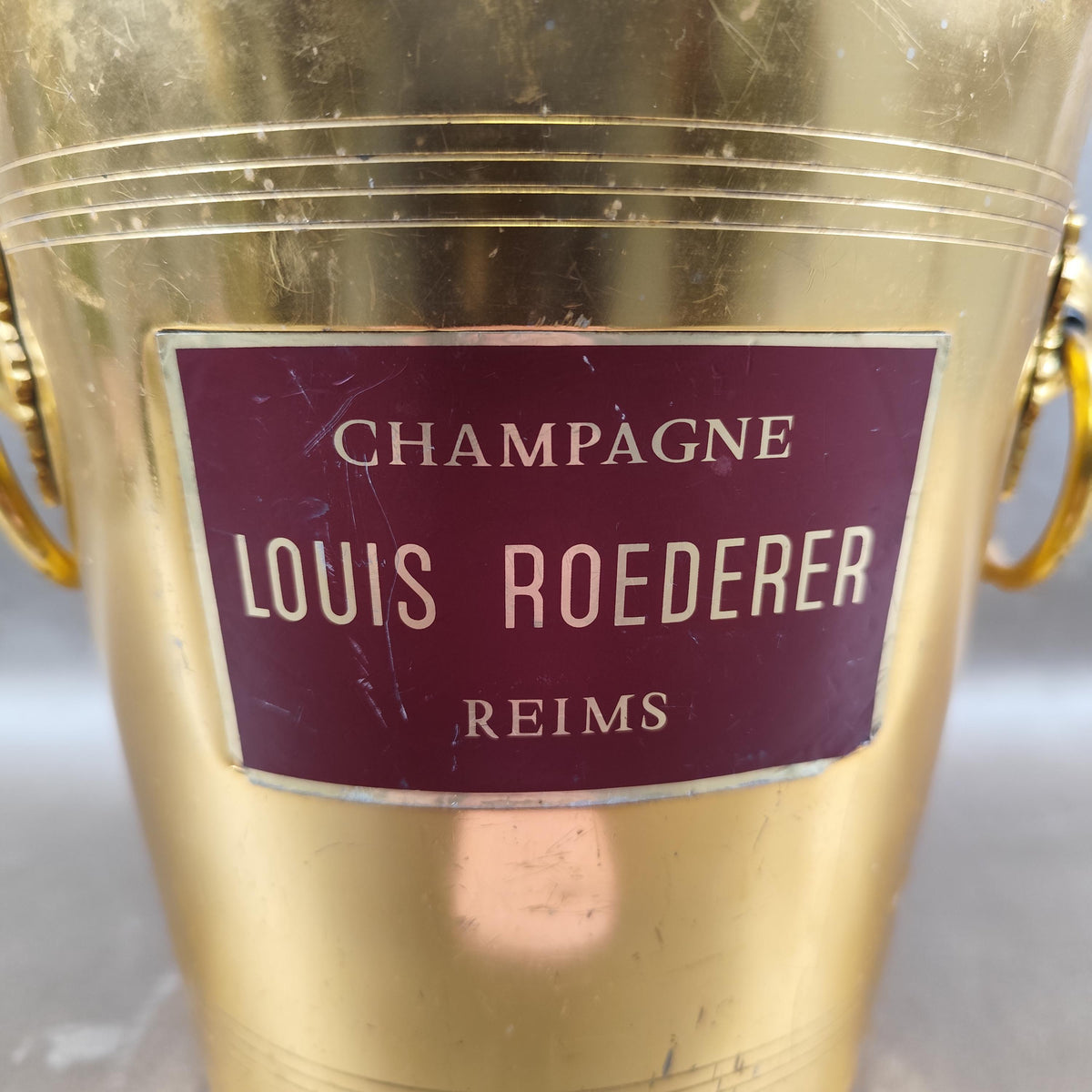 Seau à champagne Louis Roederer Reims doré Rafraîchisseur vintage