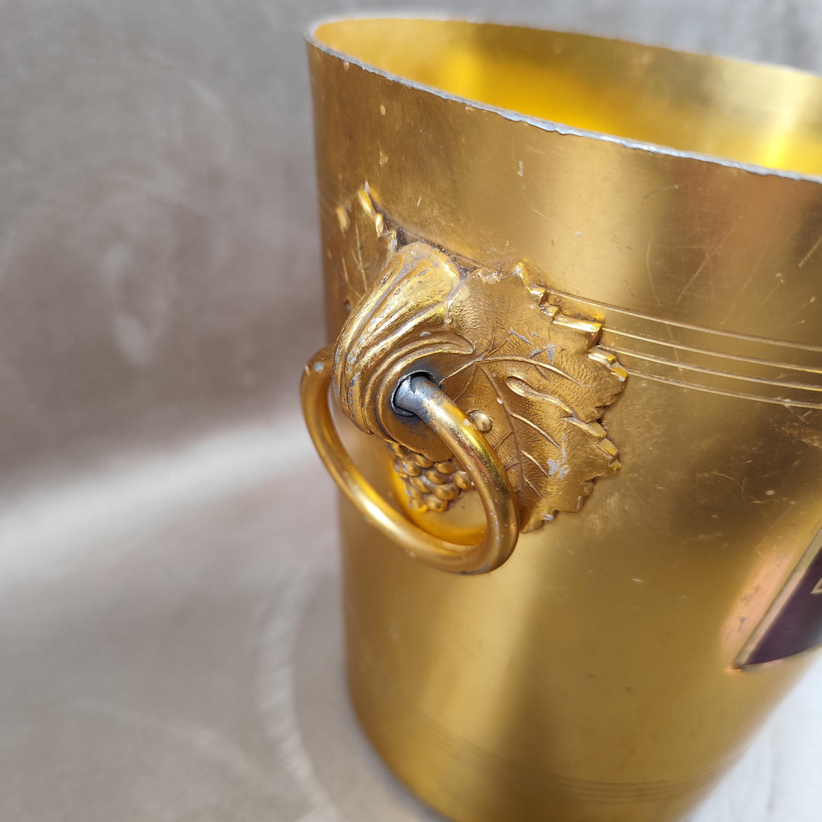 Seau à champagne Louis Roederer Reims doré Rafraîchisseur vintage