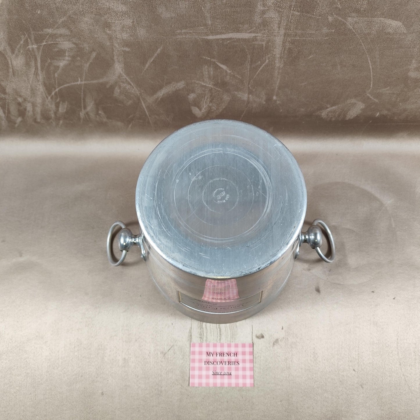 Seau à champagne Laurent Perrier en aluminium Rafraîchisseur vintage Reims