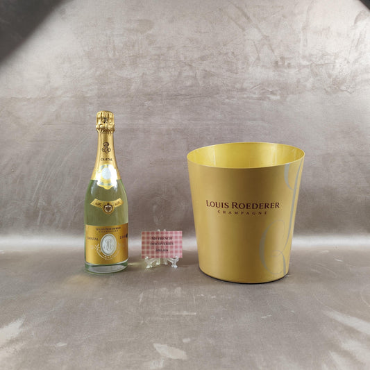 Seau à champagne Louis Roederer doré grand modèle Rafraîchisseur vintage