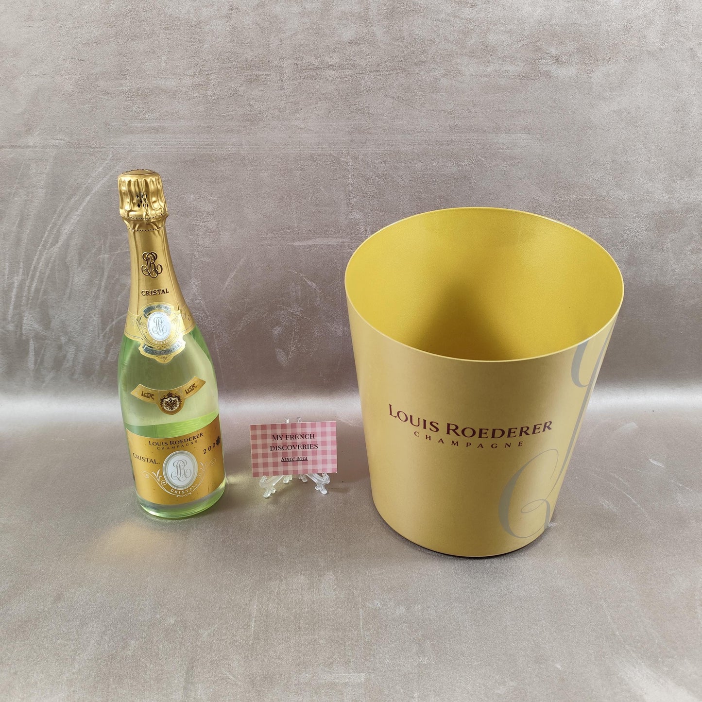 Seau à champagne Louis Roederer doré grand modèle Rafraîchisseur vintage