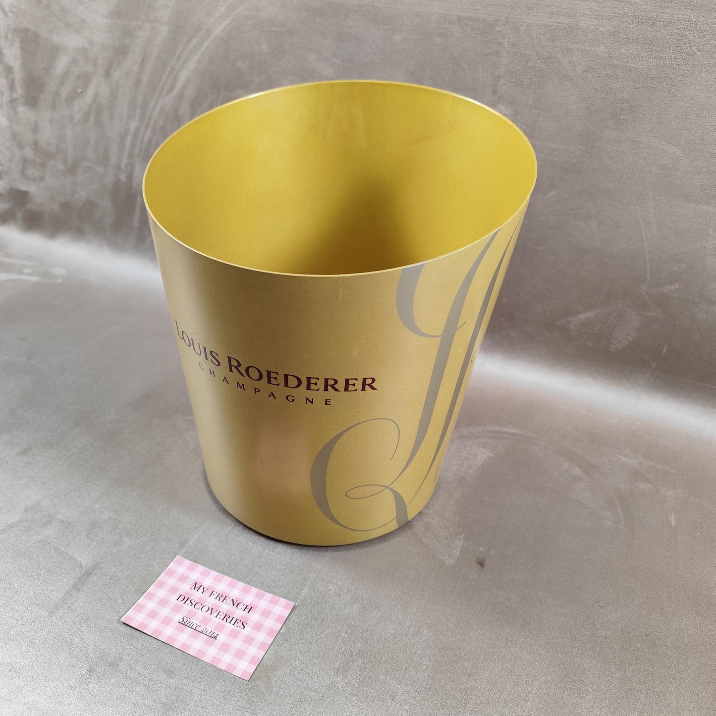 Seau à champagne Louis Roederer doré grand modèle Rafraîchisseur vintage