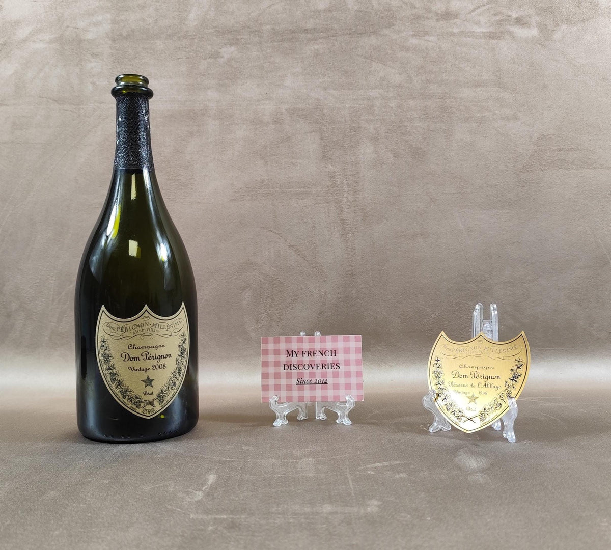 Magnet Dom Pérignon Vintage 1996 Plaque étiquette champagne dorée