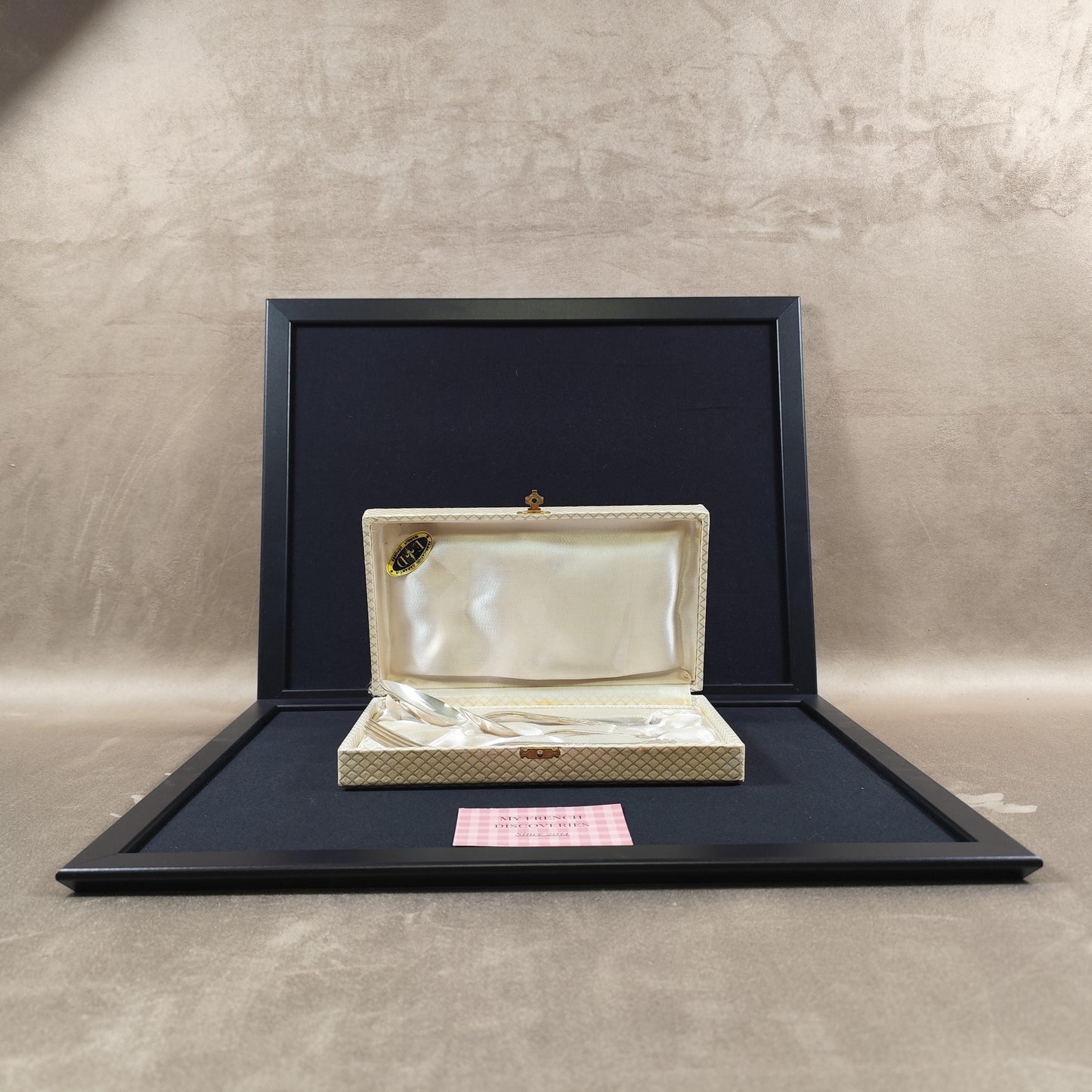 Coffret 3 couverts métal argenté C.F.A. Fourchette + 2 cuillères Écrin d'origine