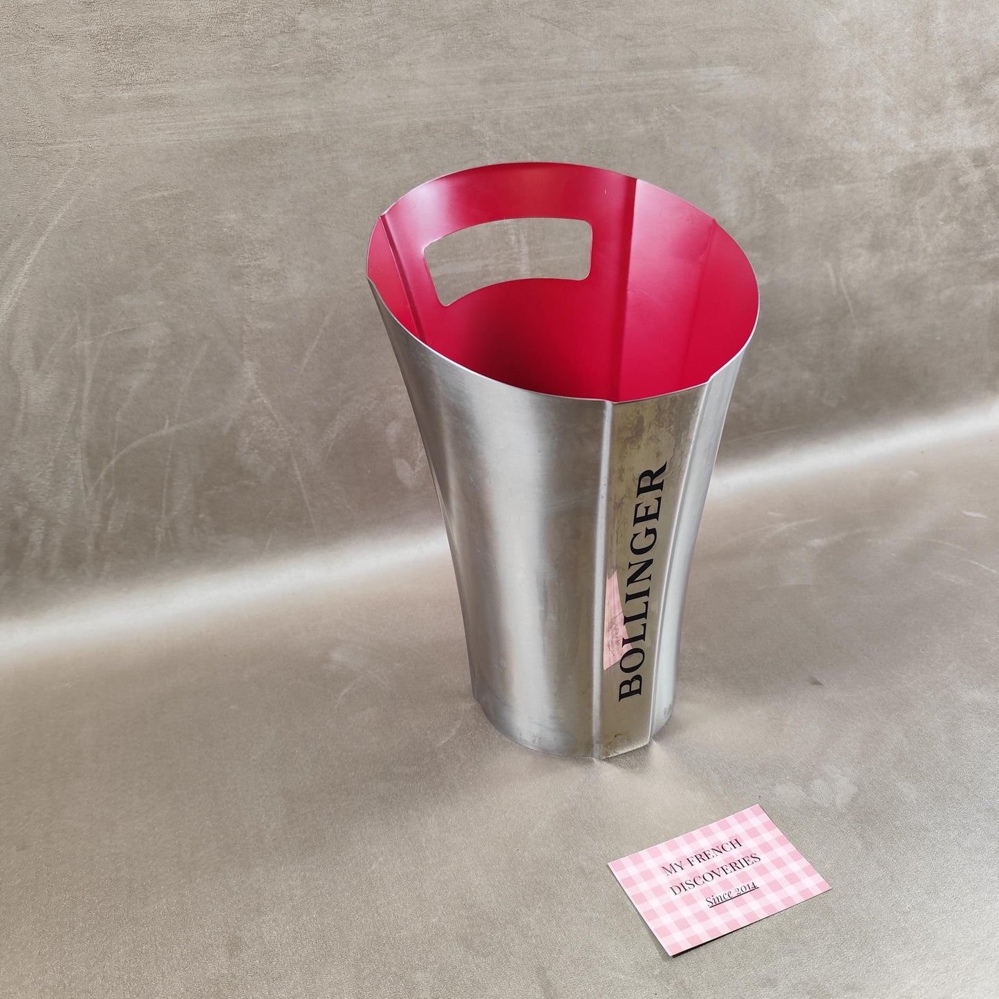 Seau à champagne Bollinger en aluminium Intérieur rouge Rafraîchisseur bouteille