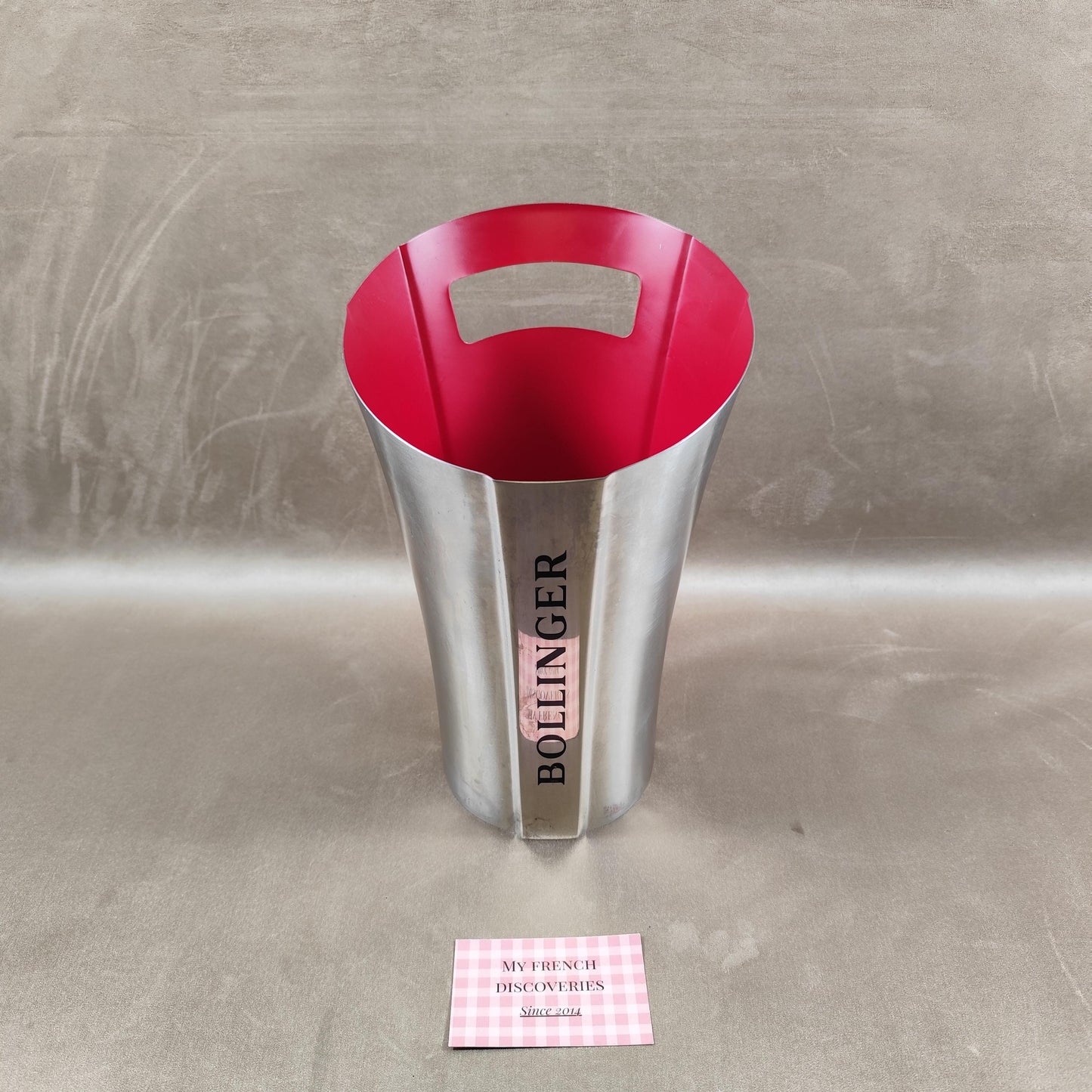 Seau à champagne Bollinger en aluminium Intérieur rouge Rafraîchisseur bouteille