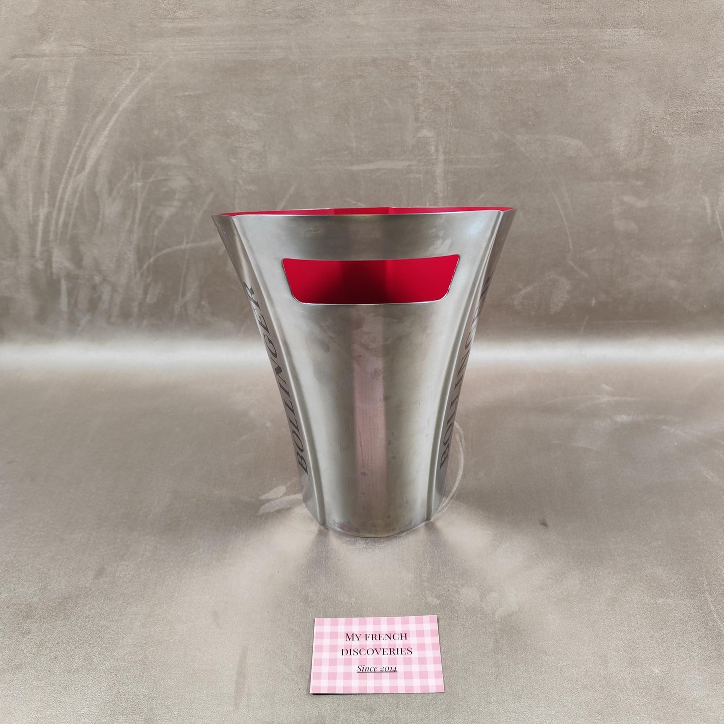 Seau à champagne Bollinger en aluminium Intérieur rouge Rafraîchisseur bouteille