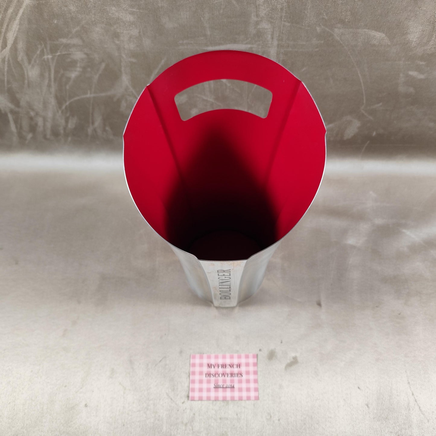 Seau à champagne Bollinger en aluminium Intérieur rouge Rafraîchisseur bouteille