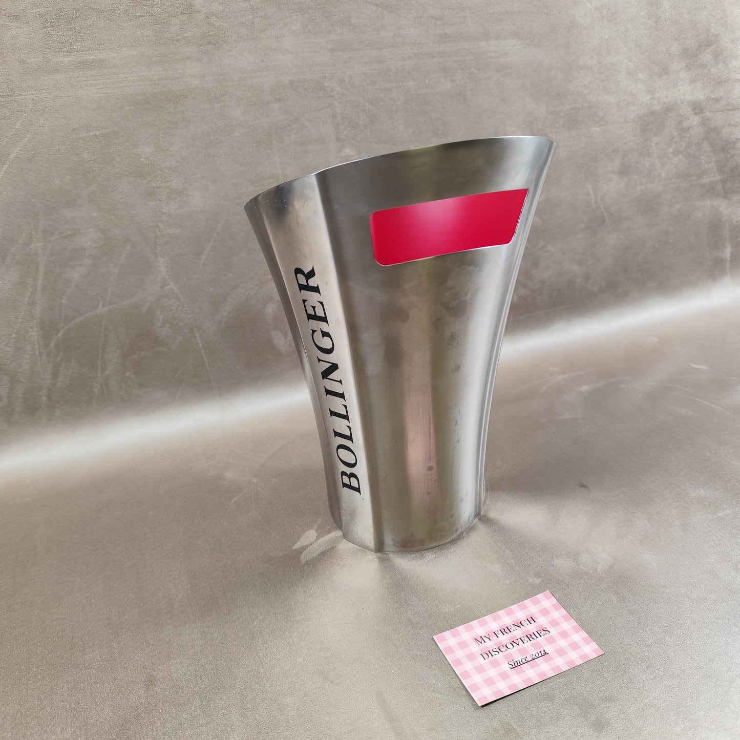 Seau à champagne Bollinger en aluminium Intérieur rouge Rafraîchisseur bouteille