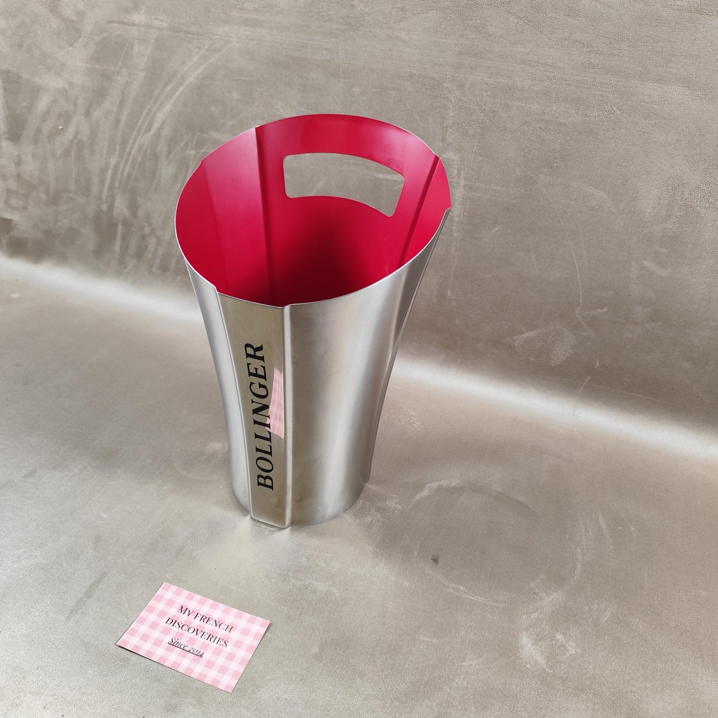 Seau à champagne Bollinger aluminium intérieur rouge Rafraîchisseur bouteille design